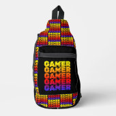 Gamer Kleurrijke Typografie Gaming Sling Bag (Voorkant)