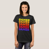 Gamer Kleurrijke Typografie Gaming T-shirt (Voorkant volledig)