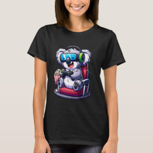 Gamer Koala Popcorn Gaming Chair Hoofdtelefoon Spe T-shirt
