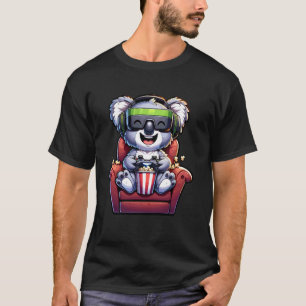 Gamer Koala Popcorn Gaming Chair Hoofdtelefoon Spe T-shirt