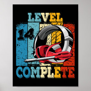 Gamer Level 14 Ontgrendeld Volledige Gaming Contro Poster