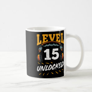 Gamer Level 15 Ontgrendeld Videogame Fan 15e Verja Koffiemok