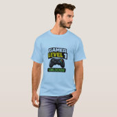 Gamer Level 1 Ontgrendeld Grappige Controller voor T-shirt (Voorkant volledig)