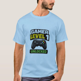 Gamer Level 1 Unlocked Beginner Controller Funny T-shirt