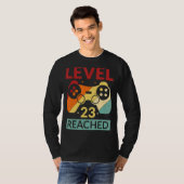Gamer Level 23 bereikt 23e verjaardag 1 T-shirt (Voorkant volledig)