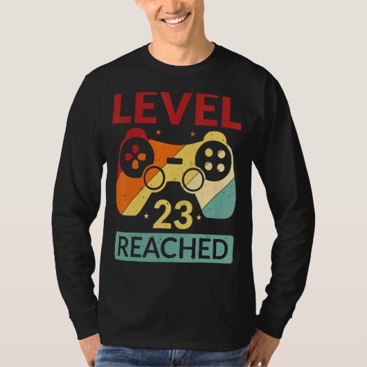 Gamer Level 23 bereikt 23e verjaardag 1 T-shirt (Voorkant)