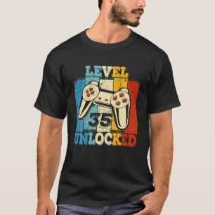 Gamer Level 35 ontgrendelde complete gamecontrolle T-shirt