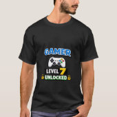 Gamer Level 7 Unlocked Beginner Controller Funny T-shirt (Voorkant)