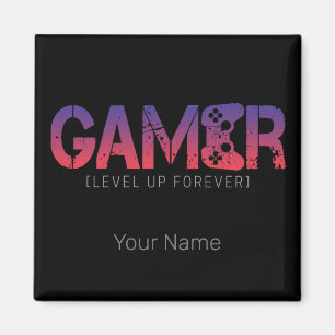 Gamer level omhoog voor altijd gamepad ontwerp magneet