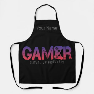 Gamer level omhoog voor altijd  gamepad ontwerp schort