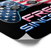 Gamer Level Ontgrendeld Patriottische 4 juli-gamin Poster (Hoek)