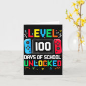 Gamer Level Unlocked 100 Days Of School Student Bo Kaart (Gele Bloem)