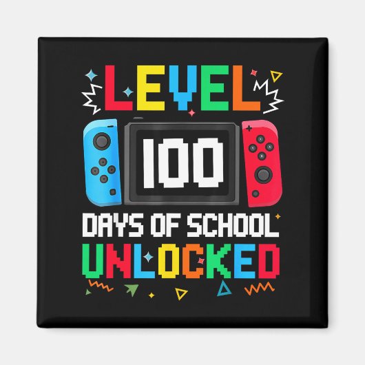 Gamer Level Unlocked 100 Days Of School Student Bo Magneet (Voorkant)