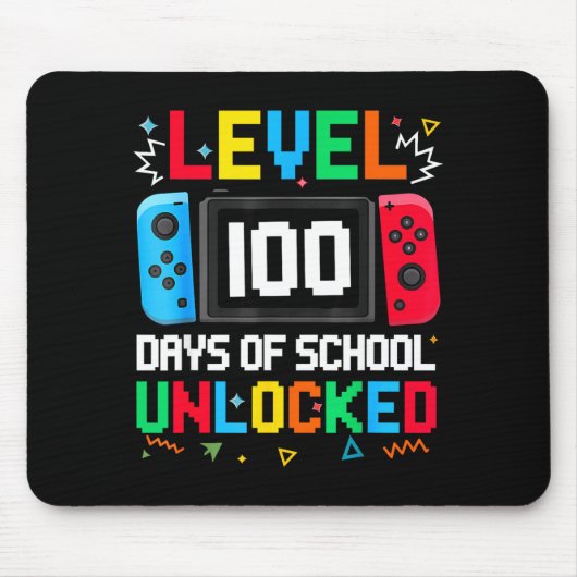 Gamer Level Unlocked 100 Days Of School Student Bo Muismat (Voorkant)