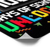 Gamer Level Unlocked 100 Days Of School Student Bo Poster (Hoek)