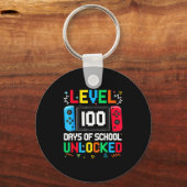Gamer Level Unlocked 100 Days Of School Student Bo Sleutelhanger (Voorkant)