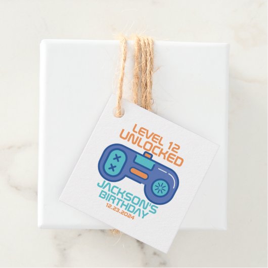 Gamer Level Unlocked Video Games Boy's Birthday Bedankjes Labels (In situ)