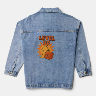 Gamer Level Up Heren T-shirt vrouwen Jean Jas Denim Jacket