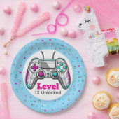 Gamer Level up Video Game Controller Birthday Papieren Bordje (Feest)