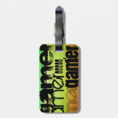 Gamer; Levendig groen, Sinaasappel en geel Bagagelabel (Achterkant verticaal)