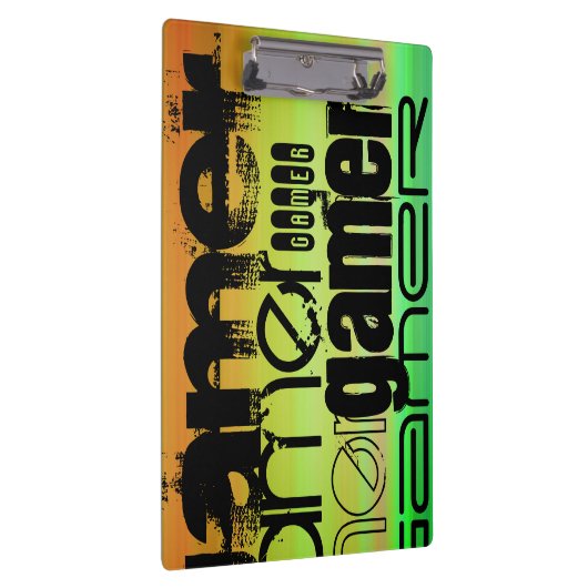 Gamer; Levendig groen, Sinaasappel en geel Klembord (Rechts)