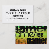 Gamer; Levendig groen, Sinaasappel en geel Visitekaartje (Voorkant / Achterkant)