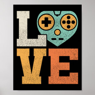 Gamer Liefde Outfit Videospel Kostuum Retro Poster