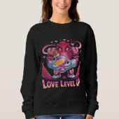 Gamer Liefde Retro Voxel Roze Robot met Hart Potio Trui (Voorkant)