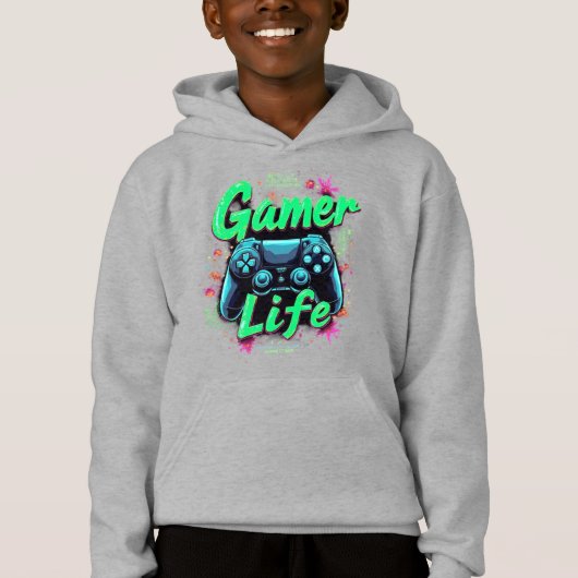 "Gamer Life T-shirt - Cool, Retro & Trendy Gaming (Voorkant)