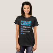 Gamer Logic for Gaming Fan & Retro Video Game game T-shirt (Voorkant volledig)