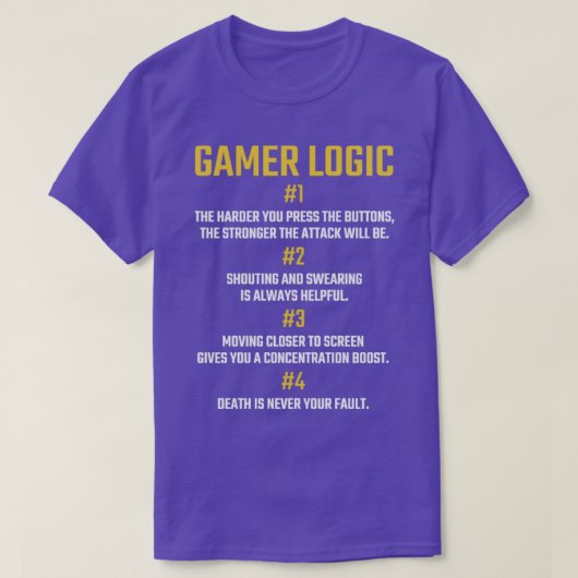 Gamer Logic voor gamingvideo-game met ventilator T-shirt (Design voorkant)