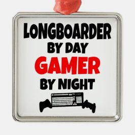 Gamer Longboarder Metalen Ornament