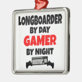 Gamer Longboarder Metalen Ornament (Links)
