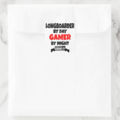 Gamer Longboarder Vierkante Sticker (Tas)