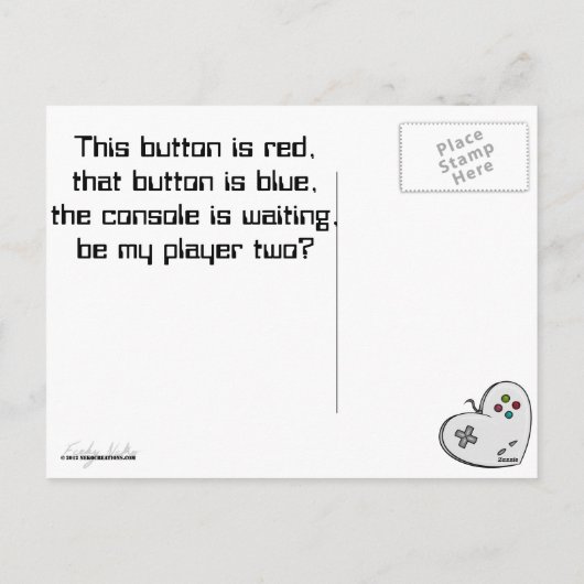 Gamer Love Controller Hart Valentijn Feestdagenkaart (Achterkant)