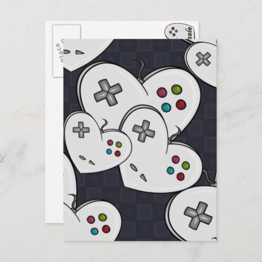 Gamer Love Controller Heart Briefkaart (Voorkant / Achterkant)