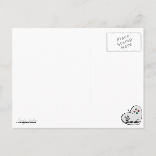 Gamer Love Controller Heart Briefkaart (Achterkant)