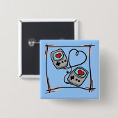 Gamer Love-knop Vierkante Button 5,1 Cm (Voorkant /achterkant)