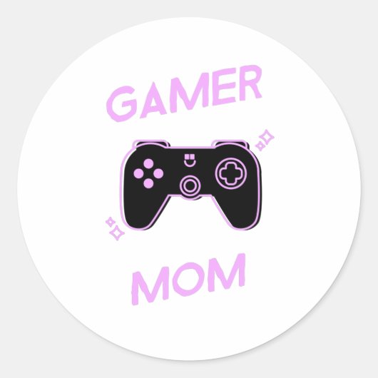 Gamer Mam - Moms die van videogames houden Ronde Sticker (Voorkant)