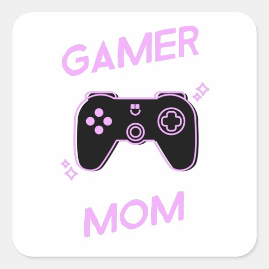 Gamer Mam - Moms die van videogames houden Vierkante Sticker (Voorkant)