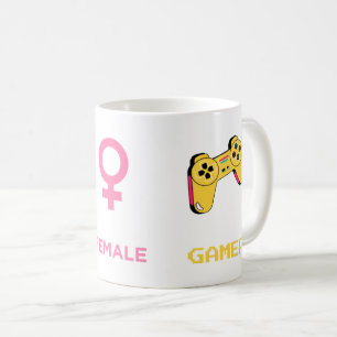 Gamer Man Vrouw Controller Grappige Pixel Art Cade Koffiemok