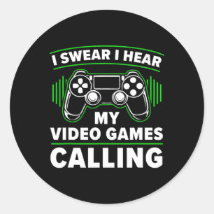 Gamer Mannen Vrouwen Tiener Mijn Videogames Roepen Ronde Sticker