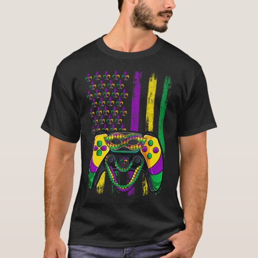 Gamer Mardi Gras Kralen Shirt (Voorkant)