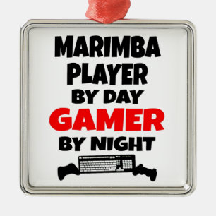 Gamer Marimba Player Metalen Ornament