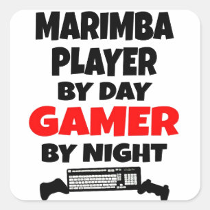 Gamer Marimba Player Vierkante Sticker