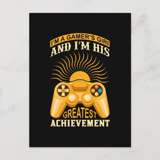 Gamer meisje briefkaart (Voorkant)
