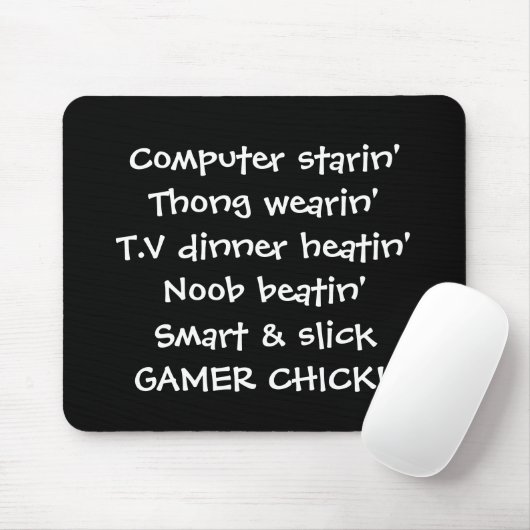 gamer meisje chick rhyme muismat (Met muis)