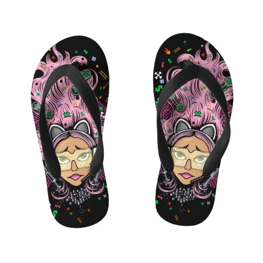 Gamer Meisje Kinder Teenslippers (Voetbed)