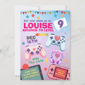 Gamer Meisje Kleurrijke Roze Videogame Verjaardag Kaart (Voorkant)