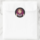 gamer meisje ronde sticker (Tas)